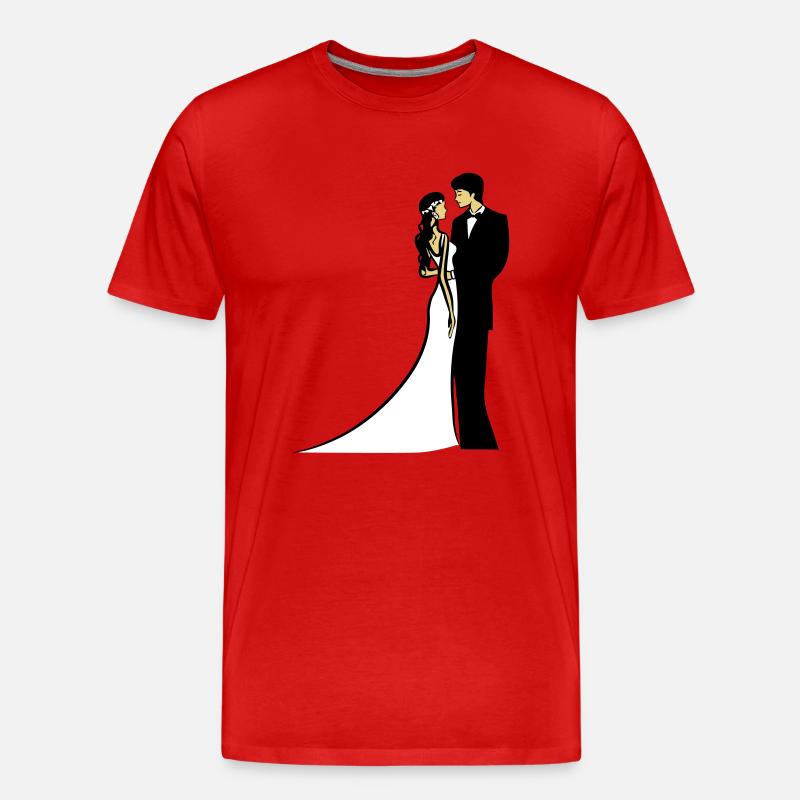 Heirat glücklich ehe - Männer Premium Bio T-Shirt - Rot