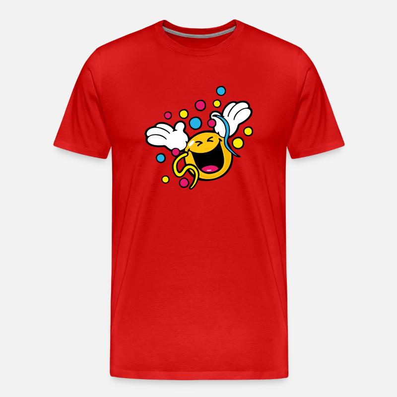 Smiley New Year Woop - Männer Premium Bio T-Shirt - Rot
