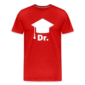 Docteur dr. et chapeau de docteur - T-shirt bio Premium Homme - rouge - Devant - Damien (186cm)