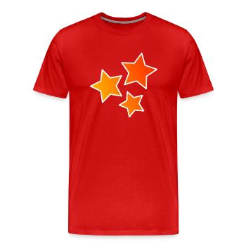 STAR. STAR. STERNE. PARTY. JAHRESTAG. WEIHNACHTEN - Männer Premium Bio T-Shirt - Rot - Vorne - Damien (186cm)