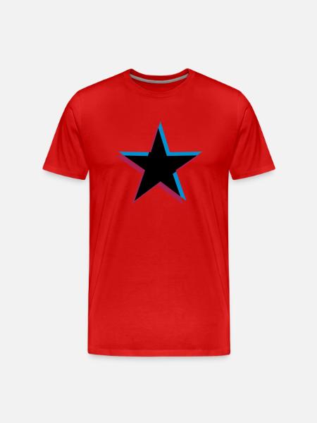 Star 3D effect - Men's Premium Organic T-Shirt - red