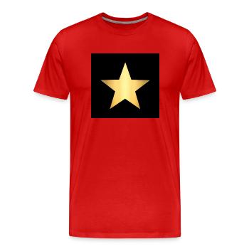 masque noir étoile dorée étoile dorée - T-shirt bio Premium Homme - rouge - Devant - Damien (186cm)
