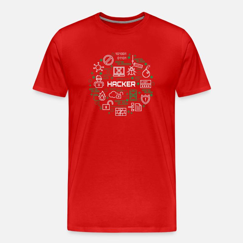 Hacker - Männer Premium Bio T-Shirt - Rot