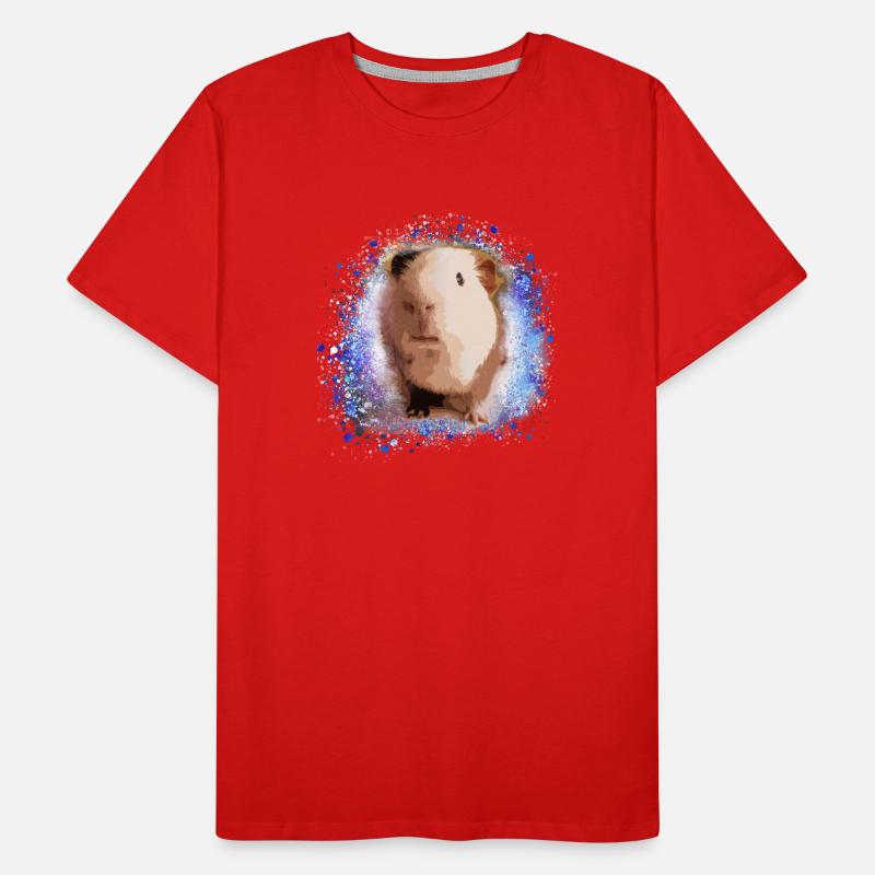 cochon d’Inde, graffiti, peinture, vert, bleu T-shirt bio Premium Homme