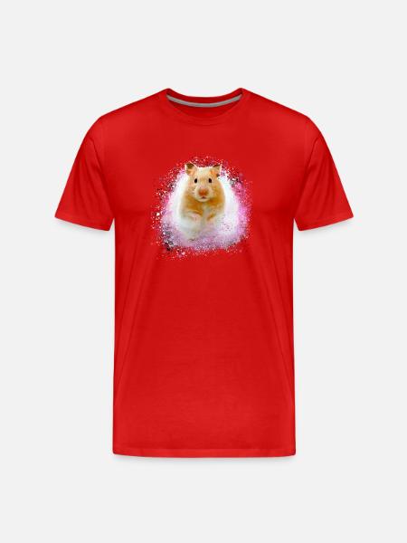 hamster, graffiti,malerei,pink,goldhamster - Männer Premium Bio T-Shirt - Rot