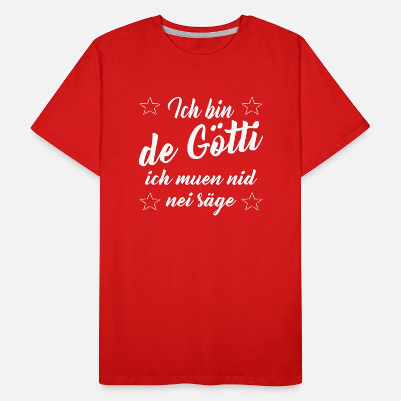 Lustiges Schweizer Gotti Götti Geburt Geschenkt Männer Premium Bio T-Shirt