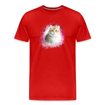 angora chat, chat, graffiti, peinture, rose, chaton - T-shirt bio Premium Homme - rouge - Devant - Damien (186cm)