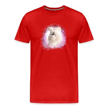 lapin angora, lapin, graffiti, rose, lapin - T-shirt bio Premium Homme - rouge - Devant - Damien (186cm)