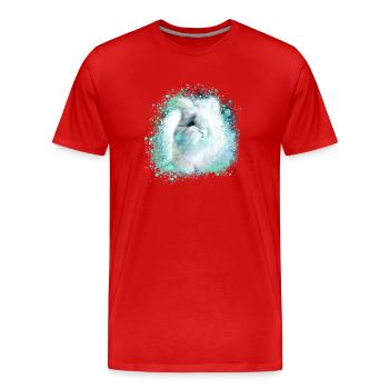 lapin angora, lapin, graffiti, coloré, lapin, bleu - T-shirt bio Premium Homme - rouge - Devant - Damien (186cm)
