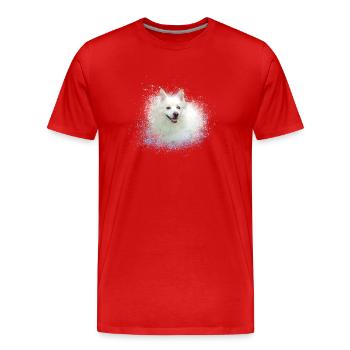 pointed,dog,graffiti,painting,dwarf - Men's Premium Organic T-Shirt - red - Front - Damien (186cm)