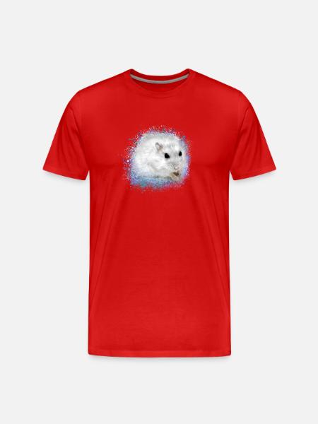 hamster, graffiti,painting,blue,turquoise,dwarf hamster - Men's Premium Organic T-Shirt - red