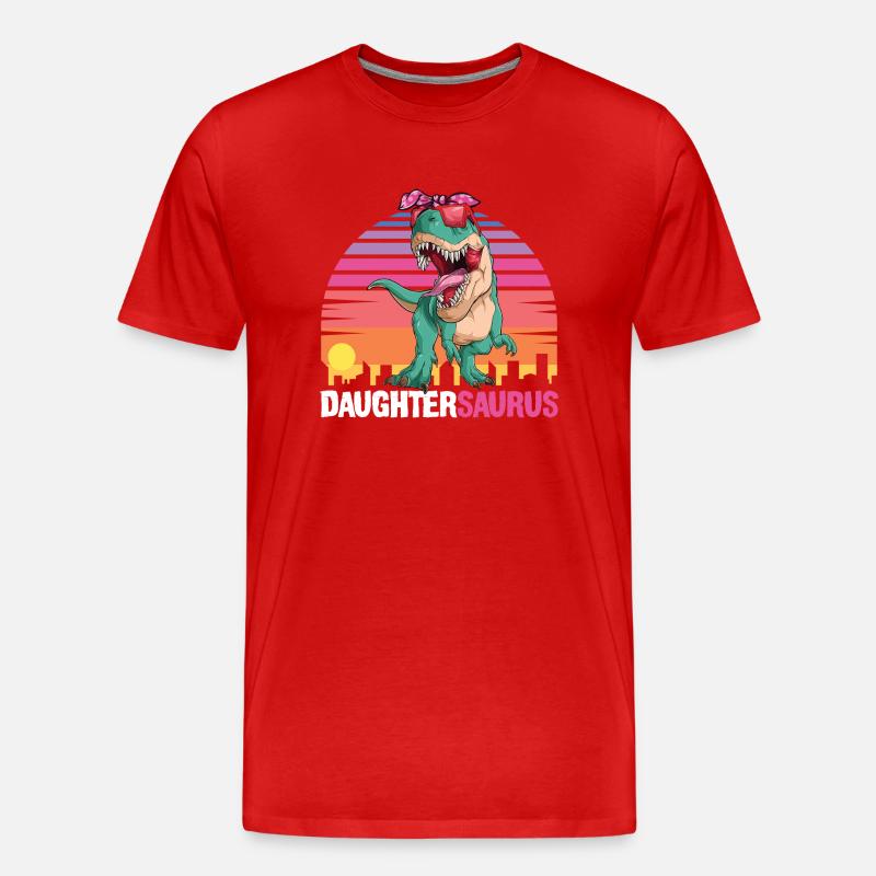 Tochtersaurus - Männer Premium Bio T-Shirt - Rot