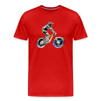 vtt mtb downhill - T-shirt bio Premium Homme - rouge - Devant - Damien (186cm)