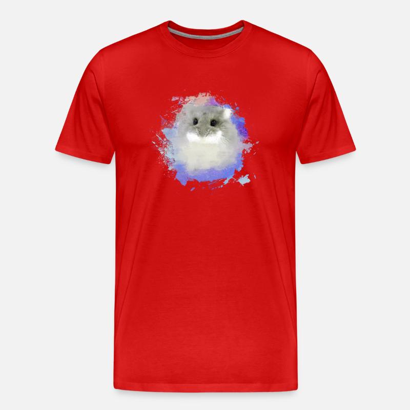 zwerghamster,hamster,bunt,graffiti,malerei - Männer Premium Bio T-Shirt - Rot