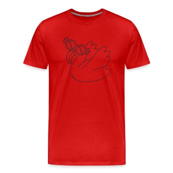 flamant rose avec des lunettes fraîches - T-shirt bio Premium Homme - rouge - Devant - Damien (186cm)