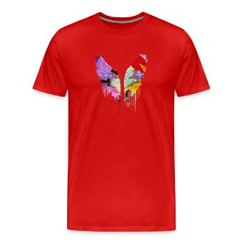 angelwings,wings,watercolor,colorful,angel wings - Men's Premium Organic T-Shirt - red - Front - Damien (186cm)