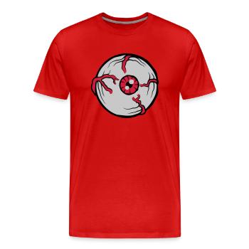 Big Crazy Horror Eye - Men's Premium Organic T-Shirt - red - Front - Damien (186cm)
