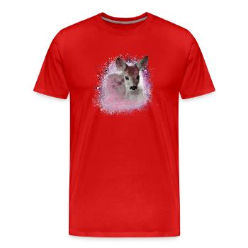 cerf rose, sauvage, fauve, graffiti, bambi, fauve, poulain - T-shirt bio Premium Homme - rouge - Devant - Damien (186cm)