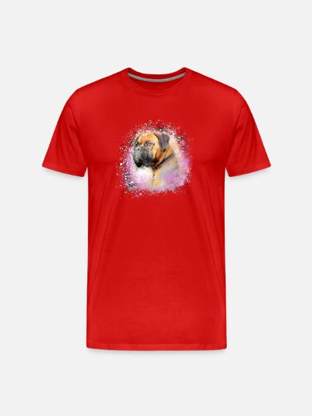Boxer,Bulldog, Pug,Painting,graffiti - Men's Premium Organic T-Shirt - red