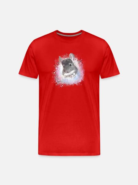 chinchilla,graffiti,painting,angora rabbit - Men's Premium Organic T-Shirt - red