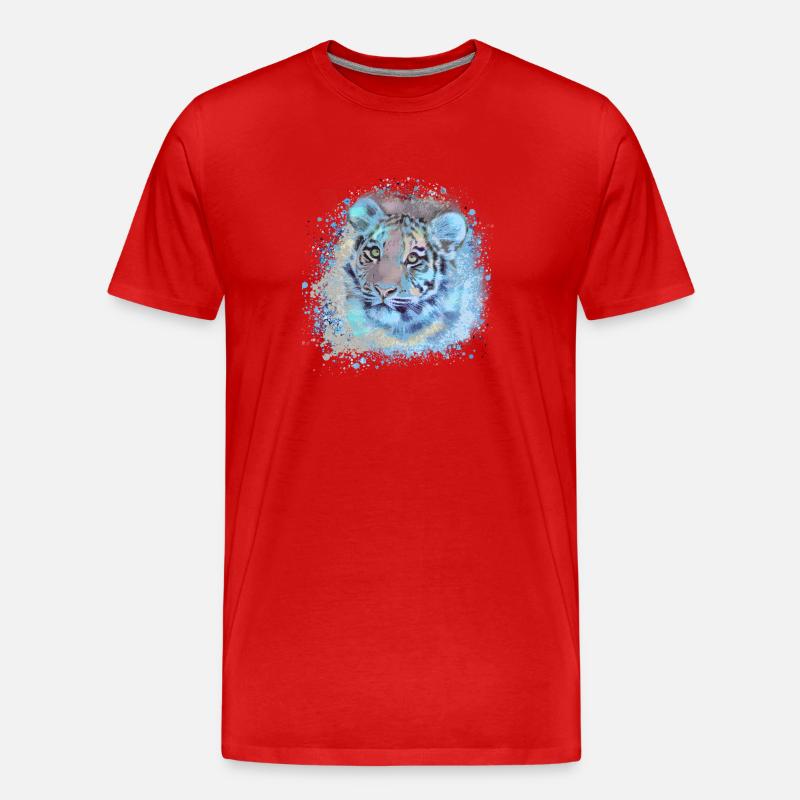 tigerbaby,tiger,blau,graffiti,malerei - Männer Premium Bio T-Shirt - Rot