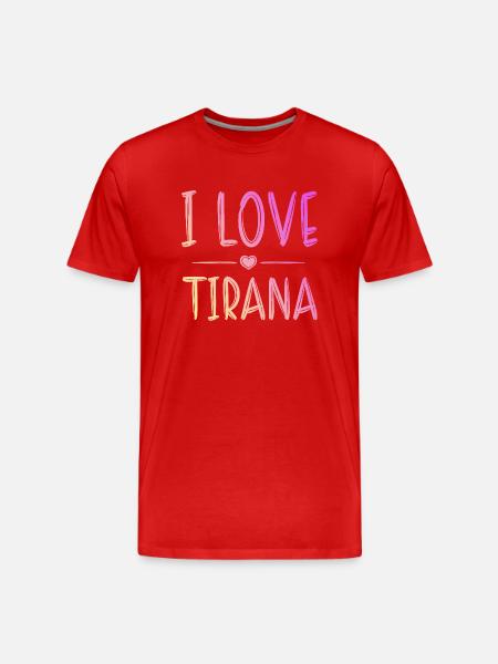 I Love Tirana - Men's Premium Organic T-Shirt - red