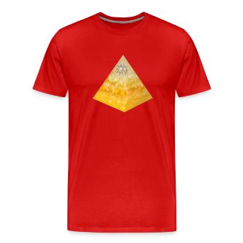 Sonnenaktivität Pyramide / Schöpferkraft - Männer Premium Bio T-Shirt - Rot - Vorne - Damien (186cm)