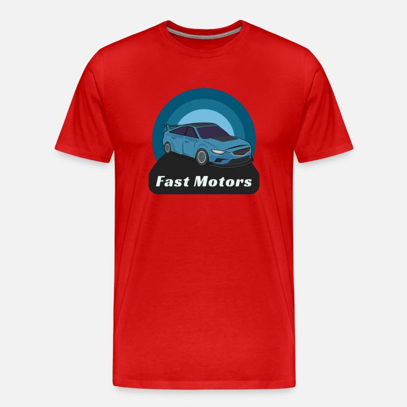 Fast Motors - Männer Premium Bio T-Shirt - Rot