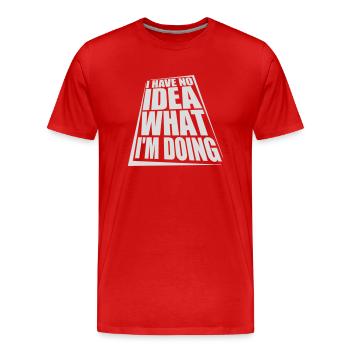 Aucune idée - T-shirt bio Premium Homme - rouge - Devant - Damien (186cm)