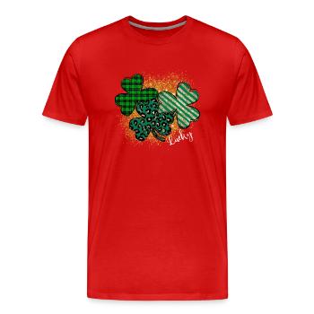 Happy St. Patrick´s Day Saint Patrick Irland Irish - Männer Premium Bio T-Shirt - Rot - Vorne - Damien (186cm)