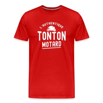 tonton motard / humour tonton moto - T-shirt bio Premium Homme - rouge - Devant - Damien (186cm)