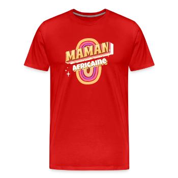 Maman Africaine - T-shirt bio Premium Homme - rouge - Devant - Damien (186cm)
