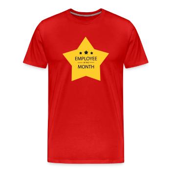 Mitarbeiter des Monats - Männer Premium Bio T-Shirt - Rot - Vorne - Damien (186cm)