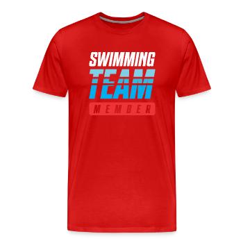 Équipe de natation - T-shirt bio Premium Homme - rouge - Devant - Damien (186cm)