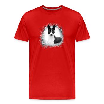 basenji,dog,graffiti,painting - Men's Premium Organic T-Shirt - red - Front - Damien (186cm)
