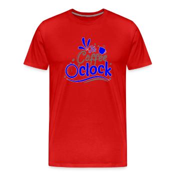 C’est Café o horloge Horloge à café Heure - T-shirt bio Premium Homme - rouge - Devant - Damien (186cm)