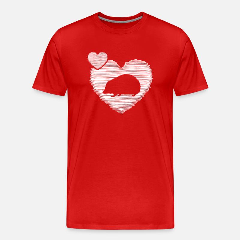 Igel "herz für igel" Igelretter - Männer Premium Bio T-Shirt - Rot