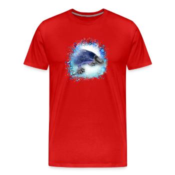Platypus,platypus,graffiti,painting - Men's Premium Organic T-Shirt - red - Front - Damien (186cm)