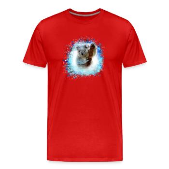 koala ,blau,graffiti,malerei,koalabär, brush - Männer Premium Bio T-Shirt - Rot - Vorne - Damien (186cm)