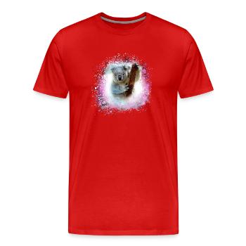 koala ,pink,graffiti,malerei,koalabär, brush - Männer Premium Bio T-Shirt - Rot - Vorne - Damien (186cm)