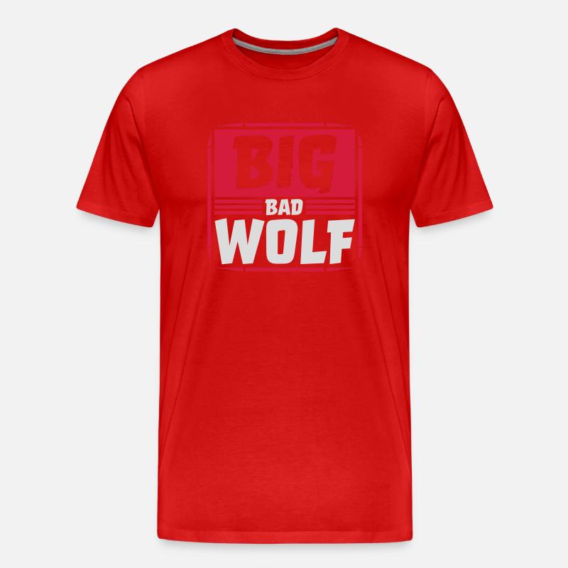 big bad wolf Zitat - Männer Premium Bio T-Shirt - Rot