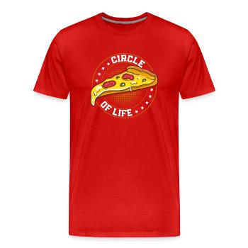 Circle Of Life Funny Pizza Themed Party - Men's Premium Organic T-Shirt - red - Front - Damien (186cm)