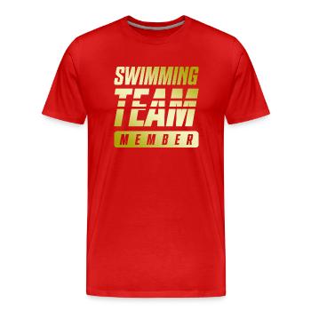 Équipe de natation - T-shirt bio Premium Homme - rouge - Devant - Damien (186cm)
