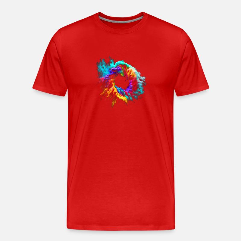 Bunte Staubwolken-Explosion - Männer Premium Bio T-Shirt - Rot