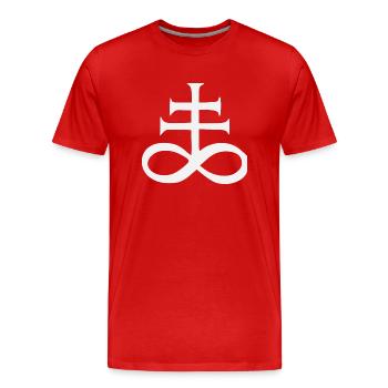 Satan Hexe occulte Sorcière gothique Lucifer Baphomet - T-shirt bio Premium Homme - rouge - Devant - Damien (186cm)