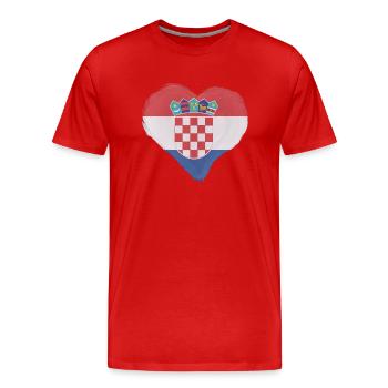 Kroatien Flagge Adria Zagreb Kroatische Fahne - Männer Premium Bio T-Shirt - Rot - Vorne - Damien (186cm)