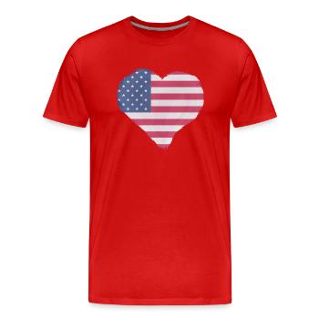 USA Flag America Flag Stars & Stripes Patriot - T-shirt bio Premium Homme - rouge - Devant - Damien (186cm)