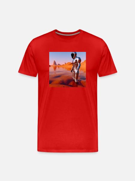 Diver on Mars - Men's Premium Organic T-Shirt - red