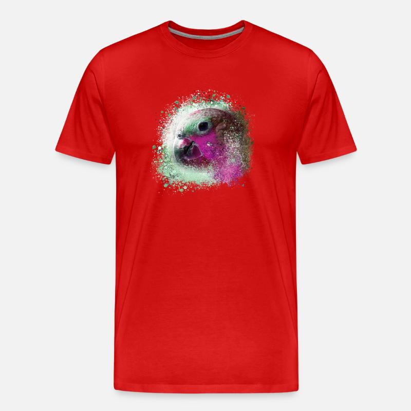 Papagei, ara, aquarell vogel, graffiti,bunt - Männer Premium Bio T-Shirt - Rot
