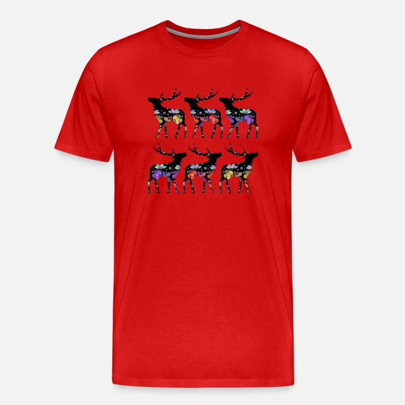 Hirsch - Männer Premium Bio T-Shirt - Rot